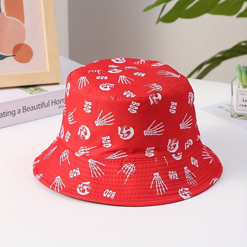 Skull Pattern Fisherman Hat European N Street Hip hop Hat Summer Sun Visor Hat
