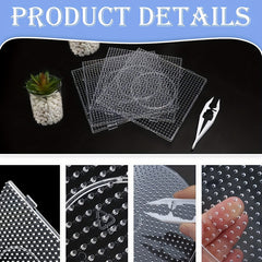 6Pcs 5mm Clear Plastic Fuse Boards Beads Pegboards DIY Jewelry Craft Supplies
