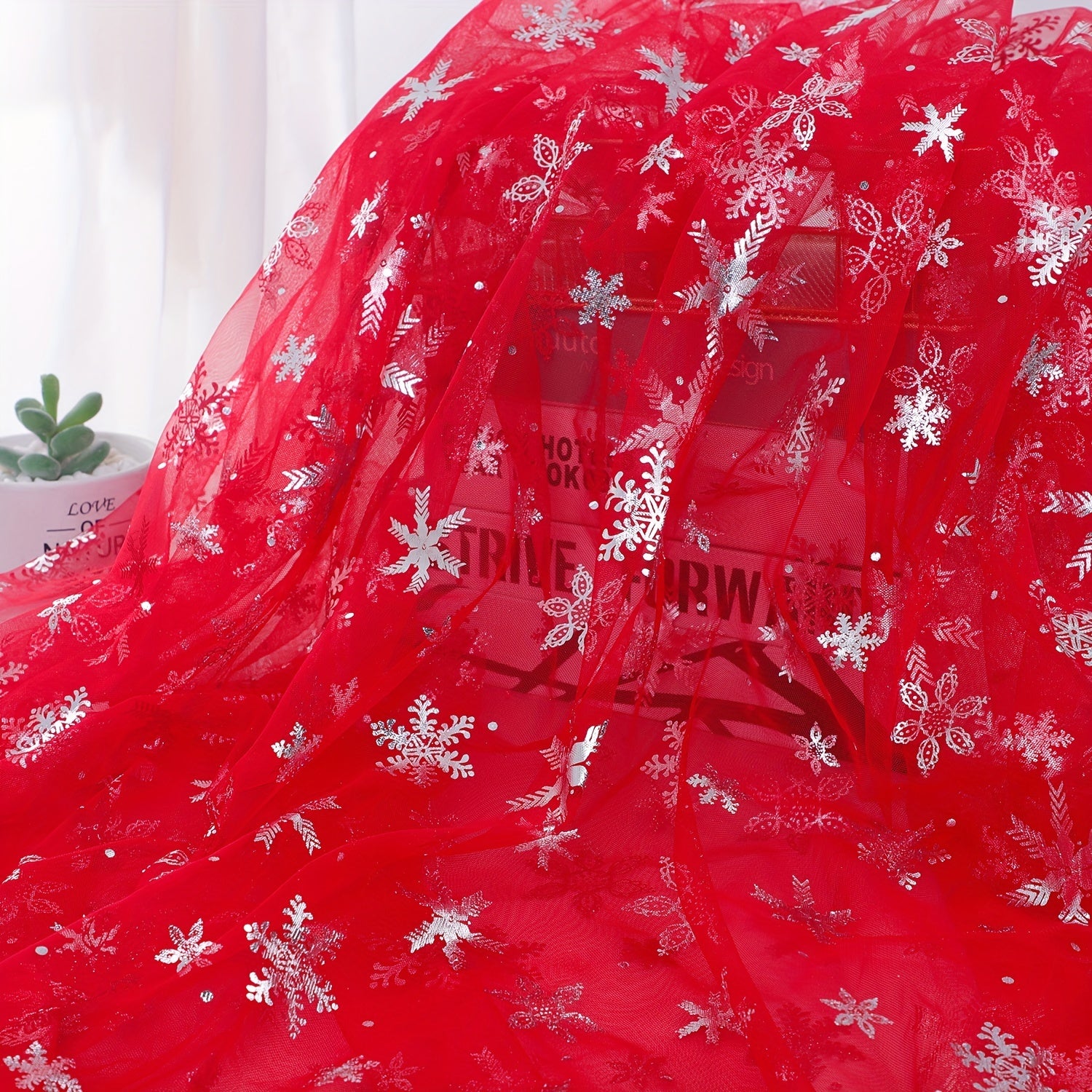 Christmas Snowflake Fabric Halloween Cloak Tablecloth Princess Skirt DIY