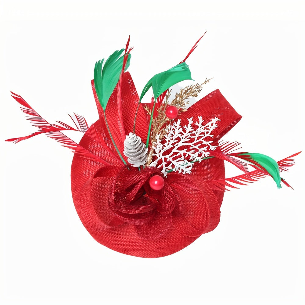 Vintage Christmas Feathered Headband for Women Duck Feather Hat