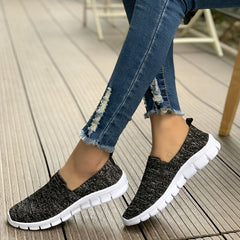 Women's Knitted Non-slip Loafers Breathable Slip On Flat Shoes