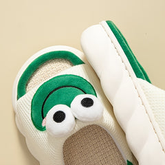 Women's Frog House Slippers Soft Sole Anti-slip Warm Plush Home Shoes