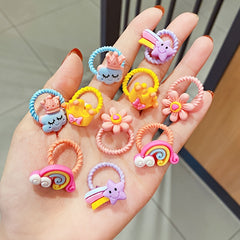 10pcs Cartoon Animals Hair Tie Set for Girls