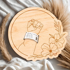 Personalized Floral Laser Cut Wristband Holder for Hospital Room Decor
