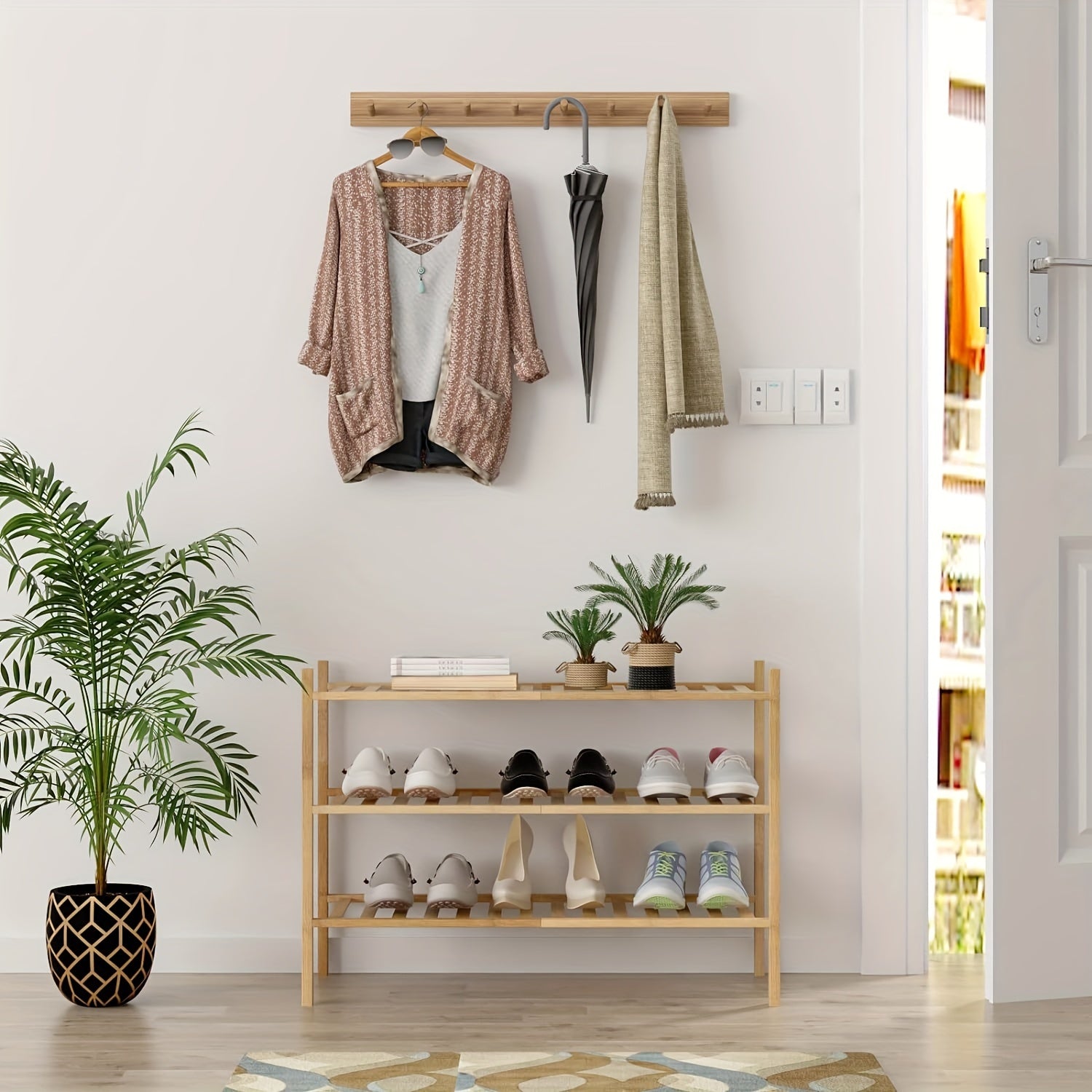 Bamboo Shoe Rack Shoe Storage Organizer