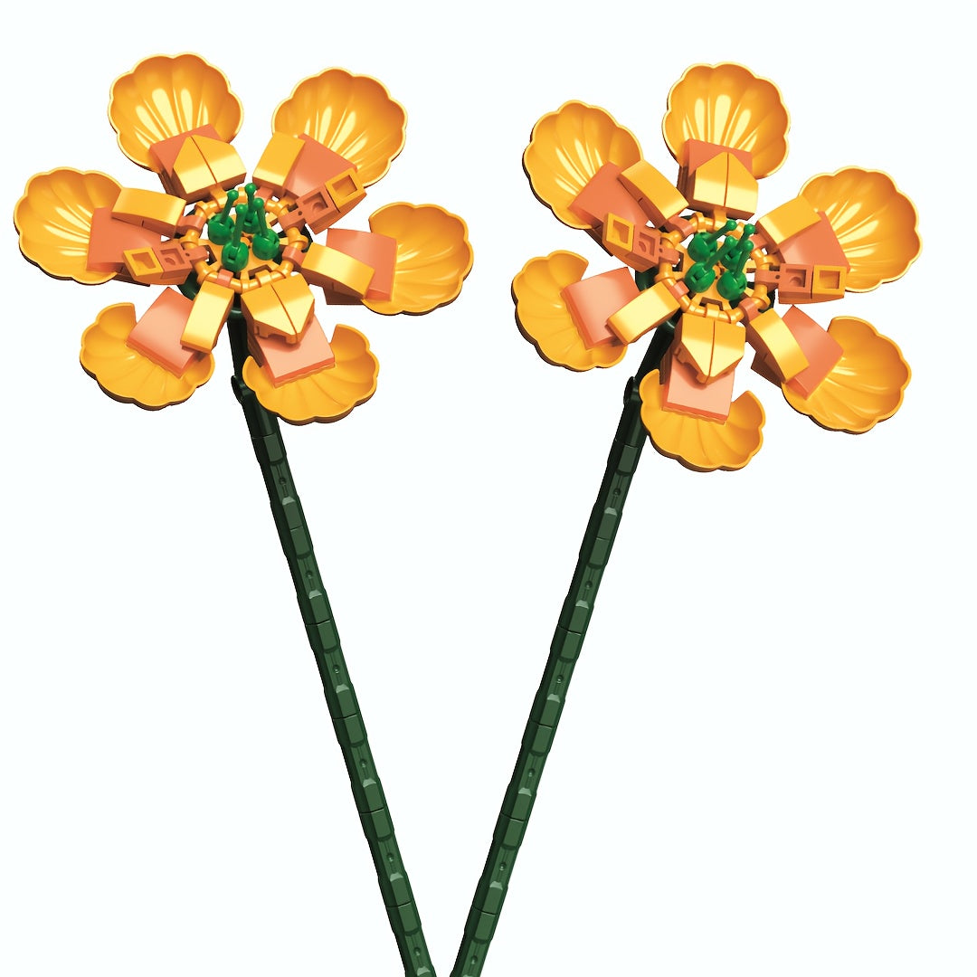 Smiling Flower Building Blocks DIY Educational Toy Desktop Art Decoration