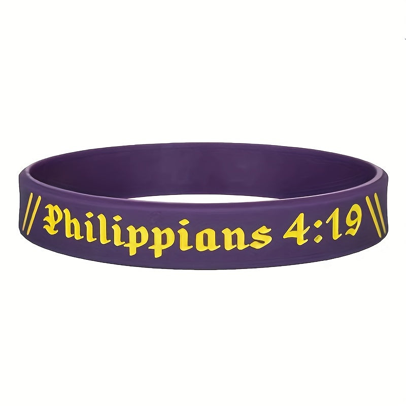 Religious Bible Silicone Bracelet Rubber Wristband Letter Graphic Praying