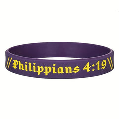 Religious Bible Silicone Bracelet Rubber Wristband Letter Graphic Praying