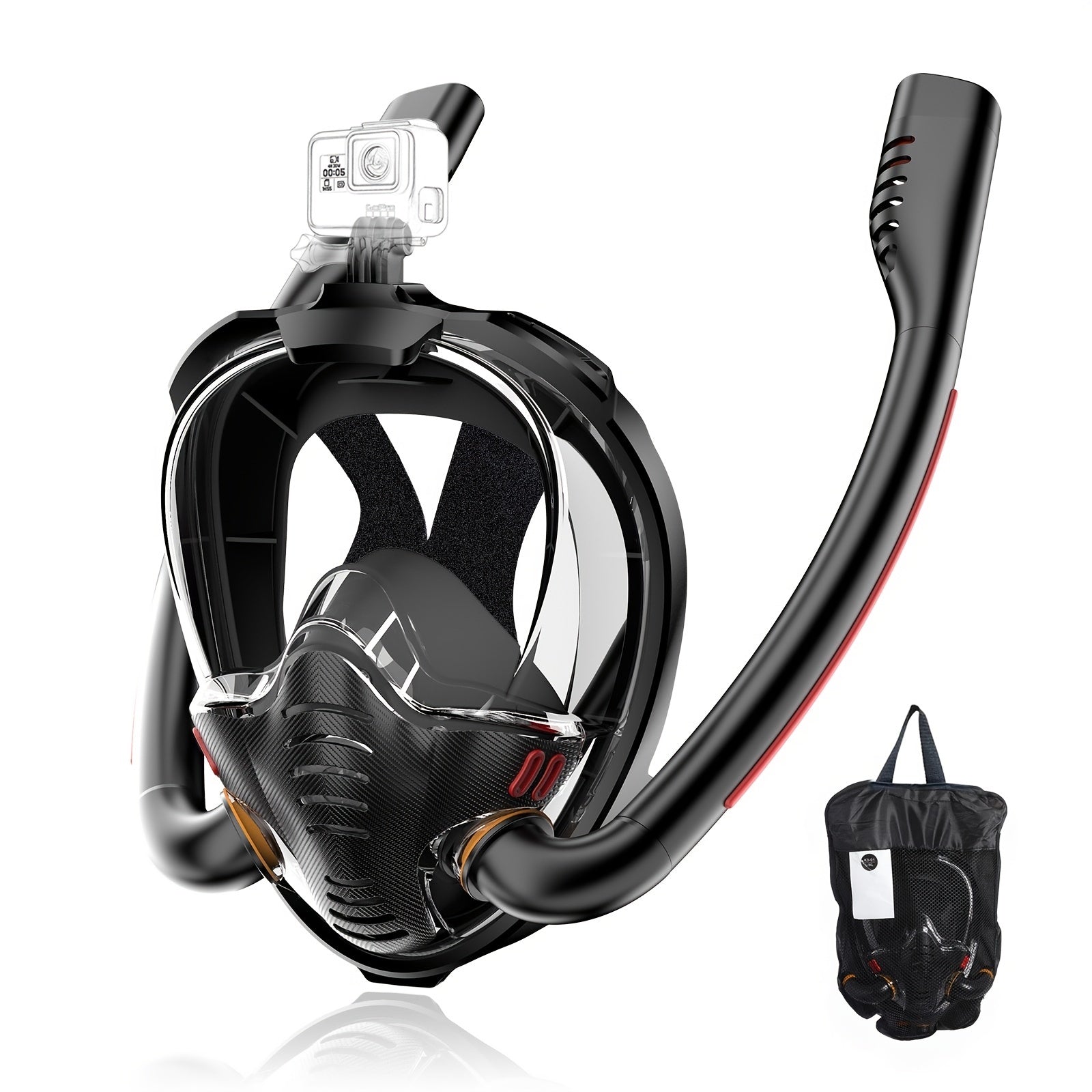 180 Degree Panoramic Full Face Snorkel Mask Anti Leak Dry Top Set