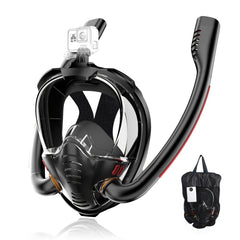 180 Degree Panoramic Full Face Snorkel Mask Anti Leak Dry Top Set