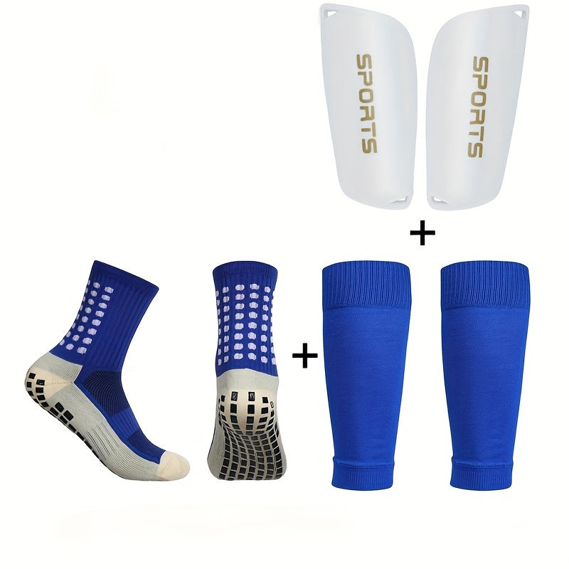Men's Breathable Fitness Shin Guards & Anti Slip Socks