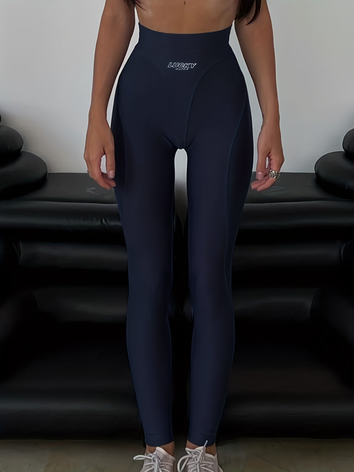 Letter Graphic High Waist Slimming Casual Pants for Women