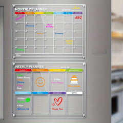 Acrylic Magnetic Refrigerator Calendar Monthly & Weekly