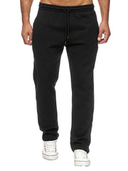Men's Solid Fleece Sweatpants with Stretch
