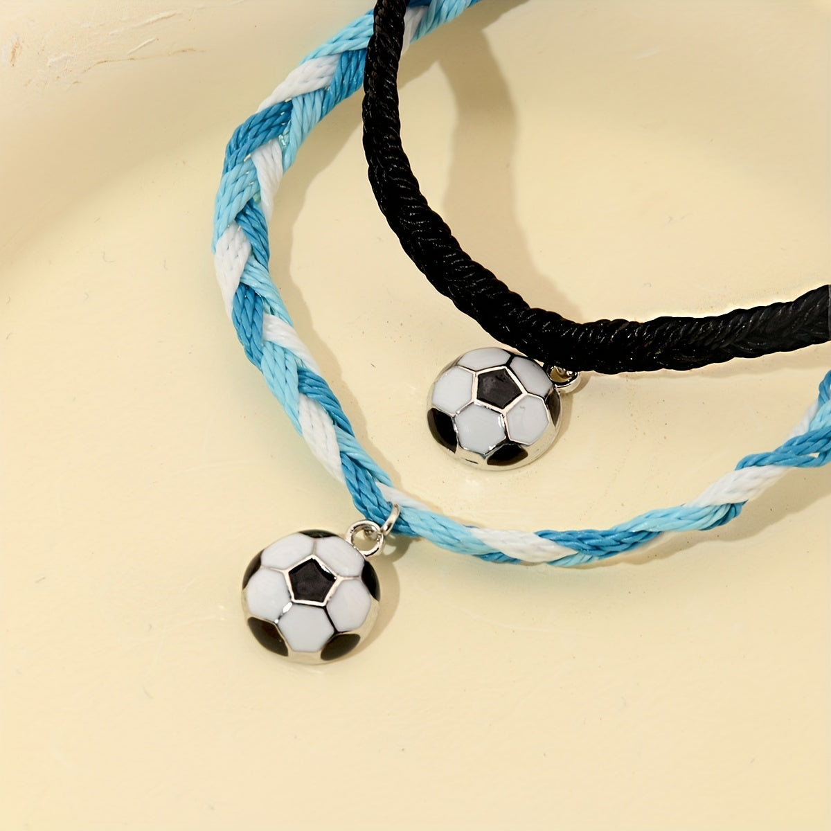 Soccer Charm Bracelets Set Adjustable Wristbands Football Favors Gift for Kids