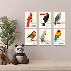 Birds Poster Hand Drawing Style For Kids Room Decor