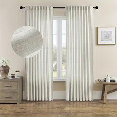 Cotton Linen Curtain with Rod Pocket for Living Room Bedroom Home Decor