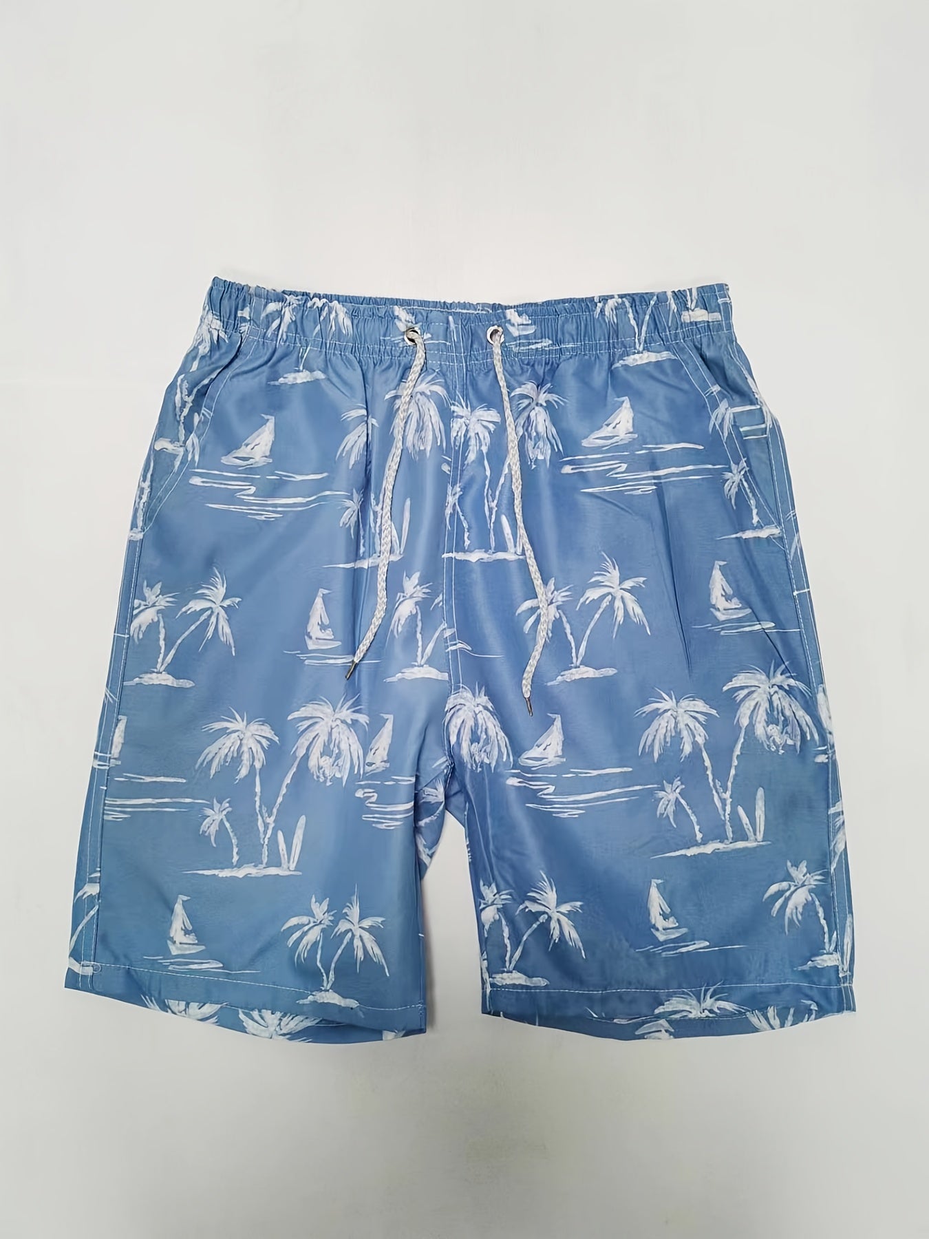 Quick Dry Mesh Lining Drawstring Men's Swim Trunks
