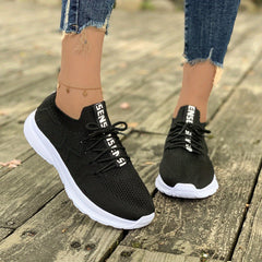 Women's Knit Sports Shoes Breathable Low Top Running Gym Casual Sneakers