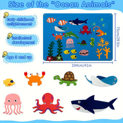 Ocean Felt Board Story Set for Toddlers - Under The Sea Flannel Stories Toy