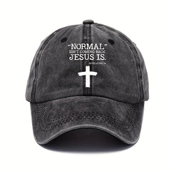 Cross Print Vintage Baseball Cap Sunscreen Sports Hat Washed Distressed Dad Hat