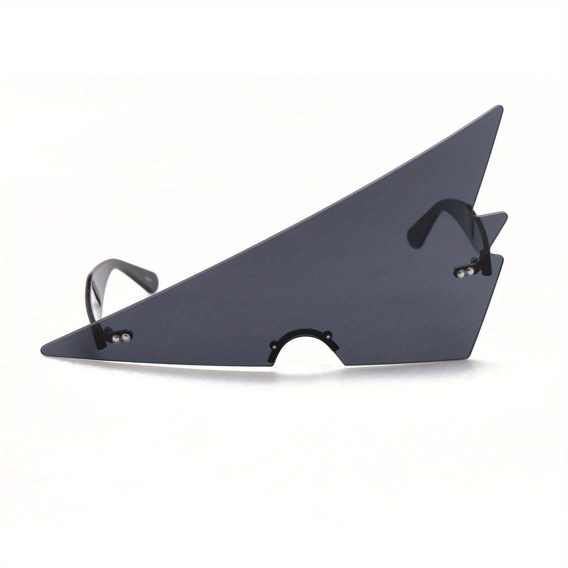 Y2K Rimless Triangle Sunglasses Candy One piece Beach Party Glasses UV400