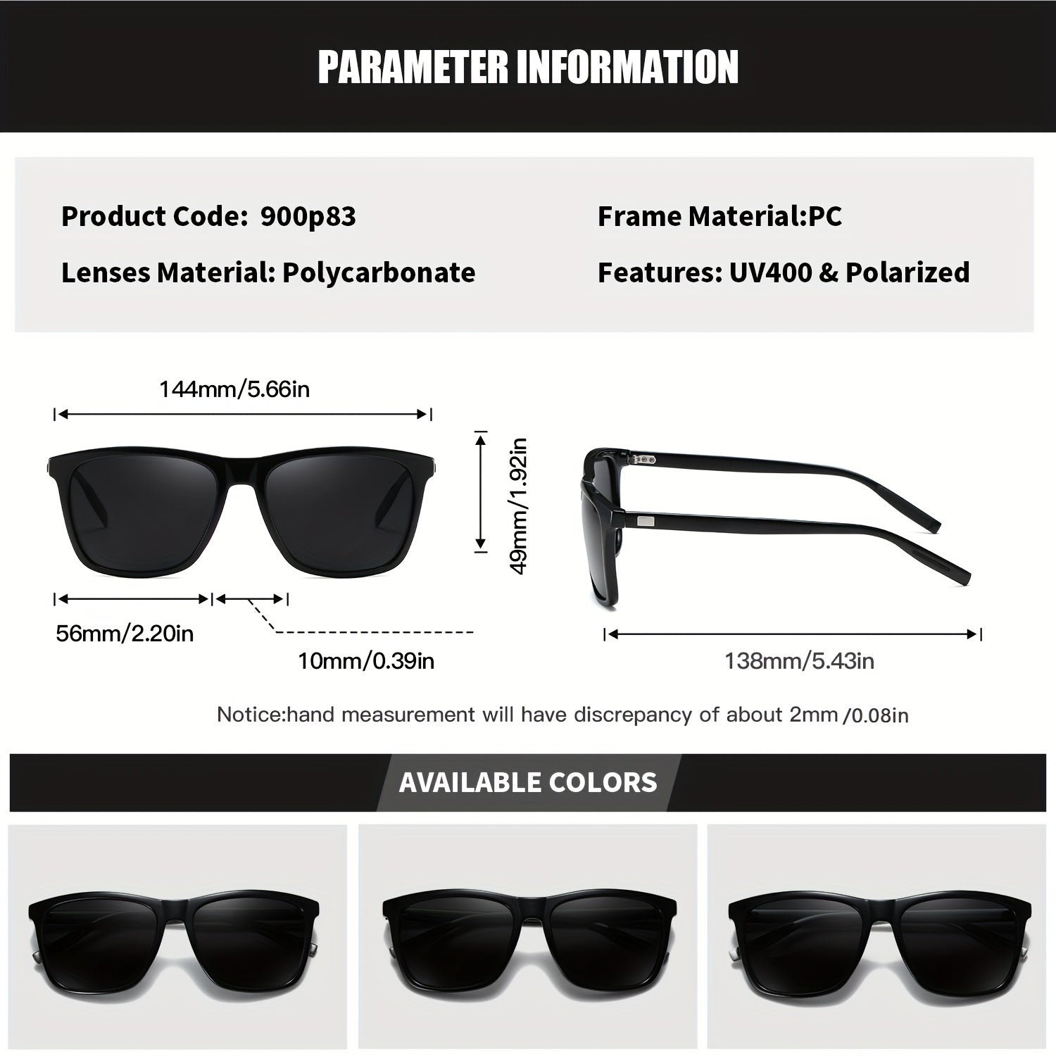 RoyalHot Polarized Square Sunglasses Aluminum Magnesium Frame