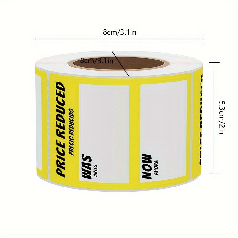 300 Yellow Adhesive Labels 2x3 Inch on 40mm Core Copperplate Paper