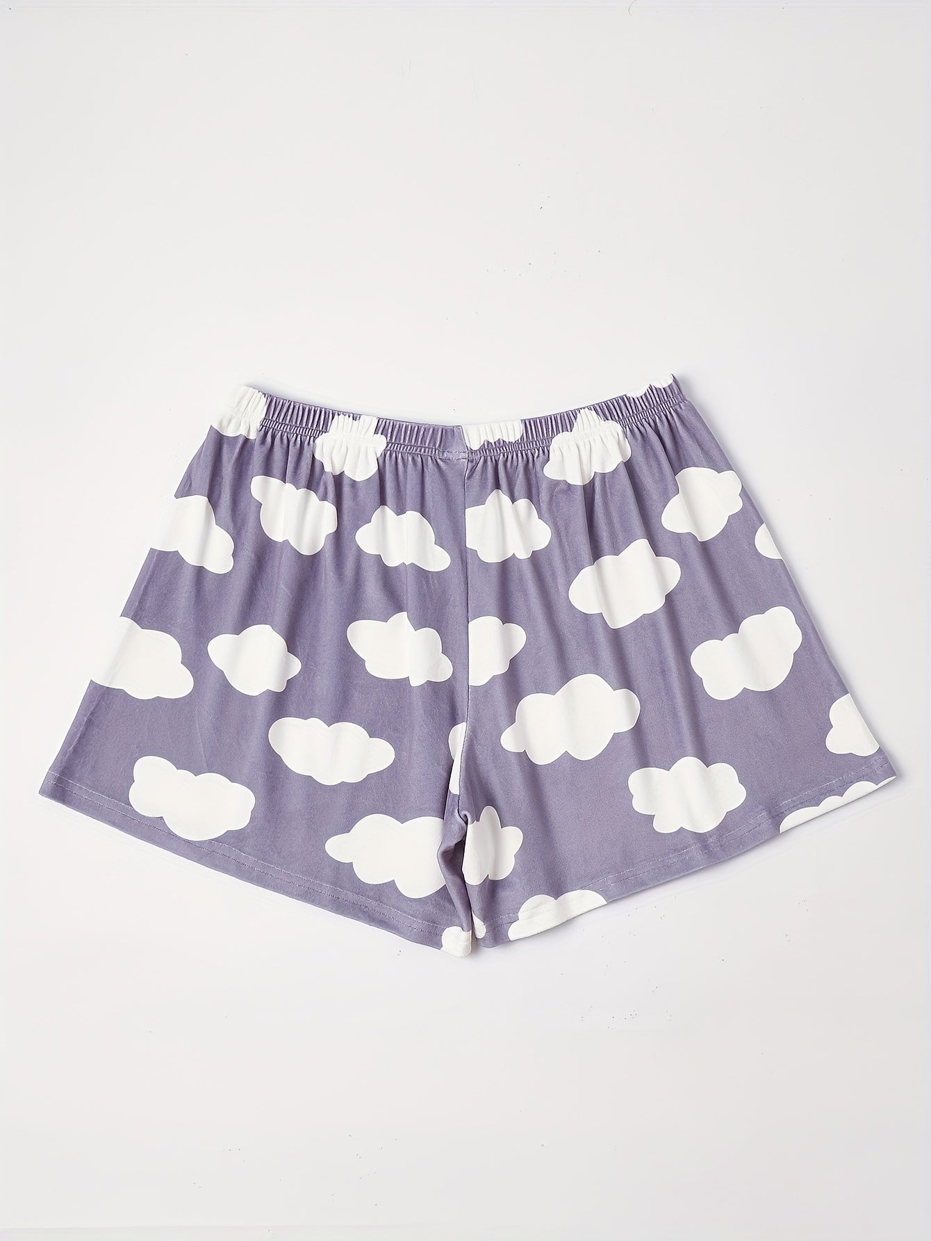 Cloud Print Flannel Loungewear Shorts
