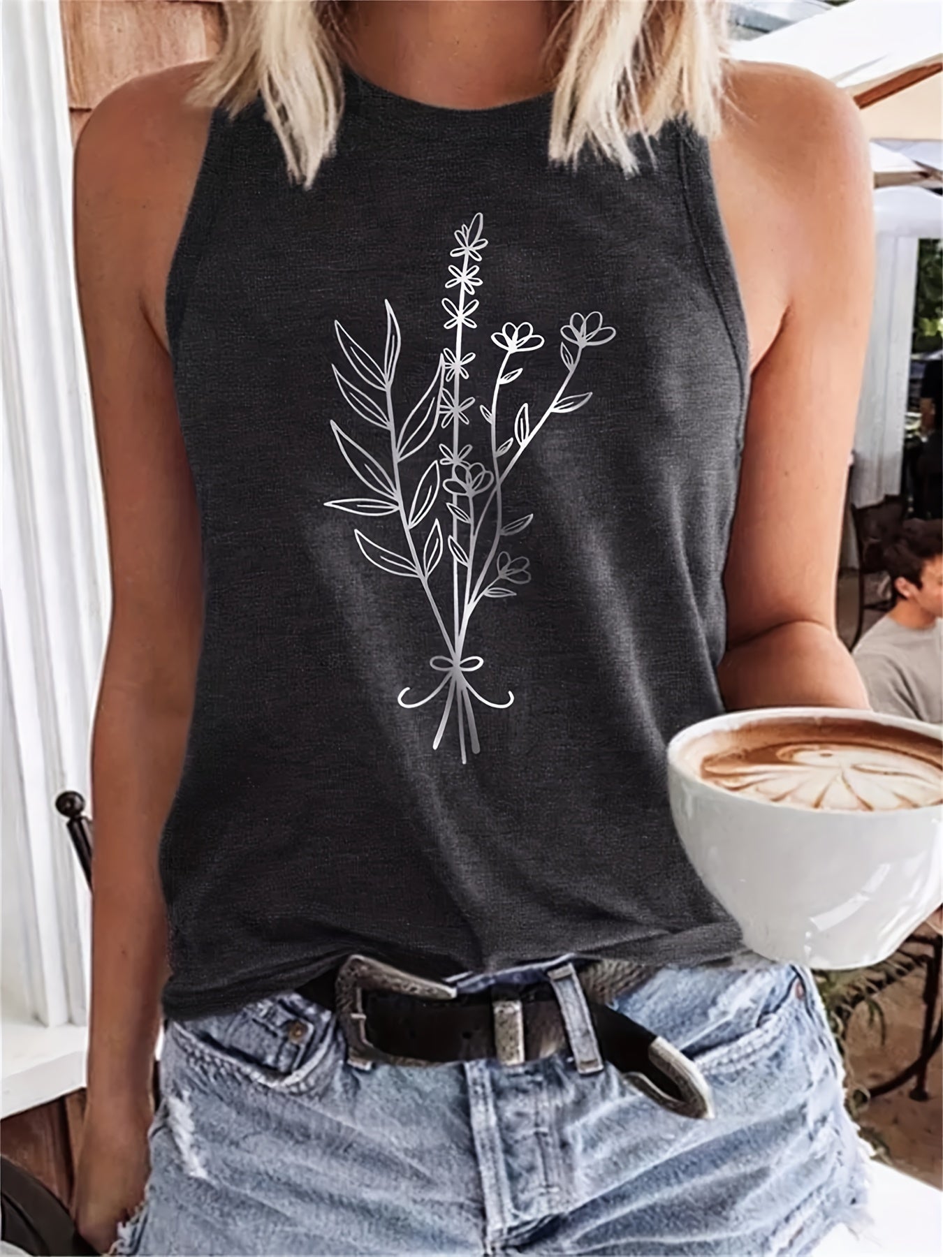 Floral Print Sleeveless Tank Top