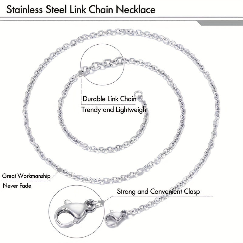 30pcs 1.5mm Stainless Steel Cross Chain Necklace with Lobster Clasp