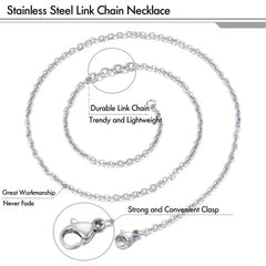 30pcs 1.5mm Stainless Steel Cross Chain Necklace with Lobster Clasp
