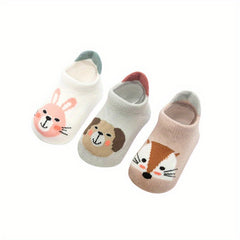 3 Pairs Cute Animal Floor Socks for Toddlers