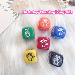 6pcs Acrylic Scissor Paper Rock Dice Set for Party