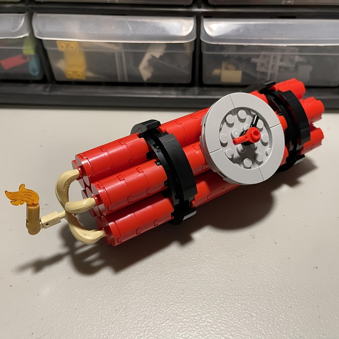 Red Bomb Shape MOC TNT Explosive Building Blocks Toy Model
