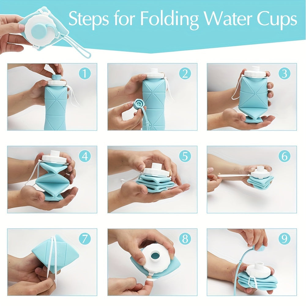 Collapsible Silicone Water Bottle Leakproof Reusable Water Cup