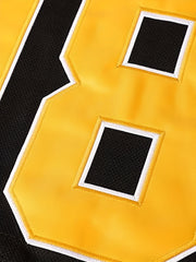 Men's Embroidery Ice Hockey Jersey Vintage Stripe V Neck Long Sleeve