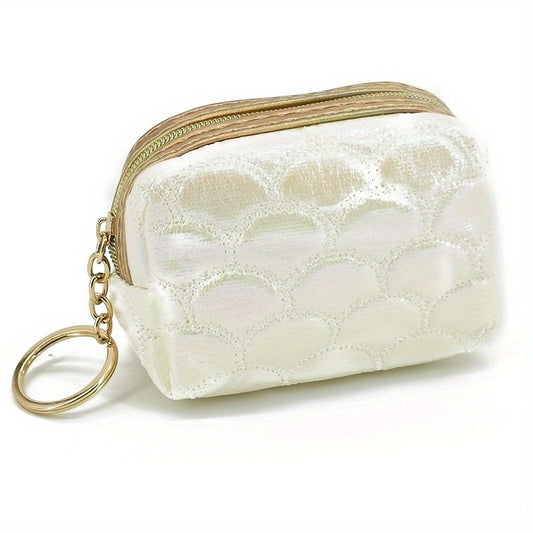 Fish Scale Embroidered Makeup Bag Coin Purse Lipstick Storage Bag