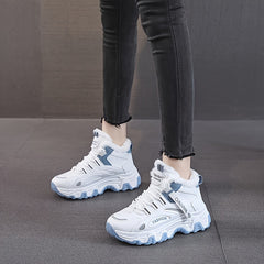 Women's Chunky Sneakers Warm Plush Lined Anti-slip Shoes