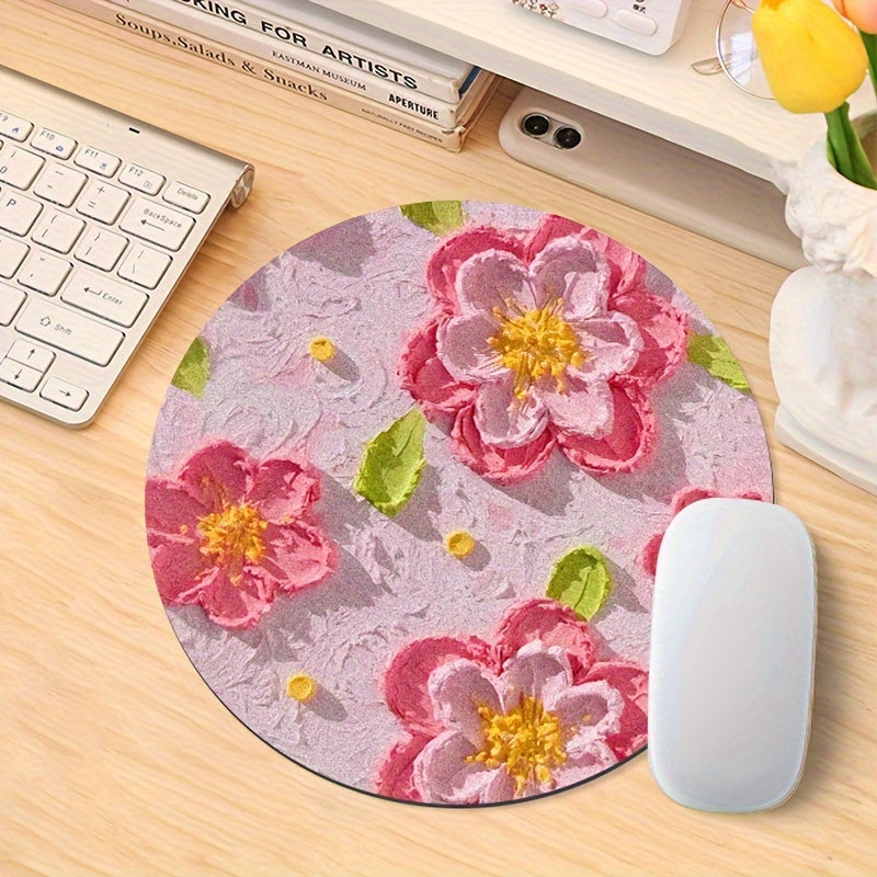 Cartoon Mouse Pad Round Flowers Christmas Tree