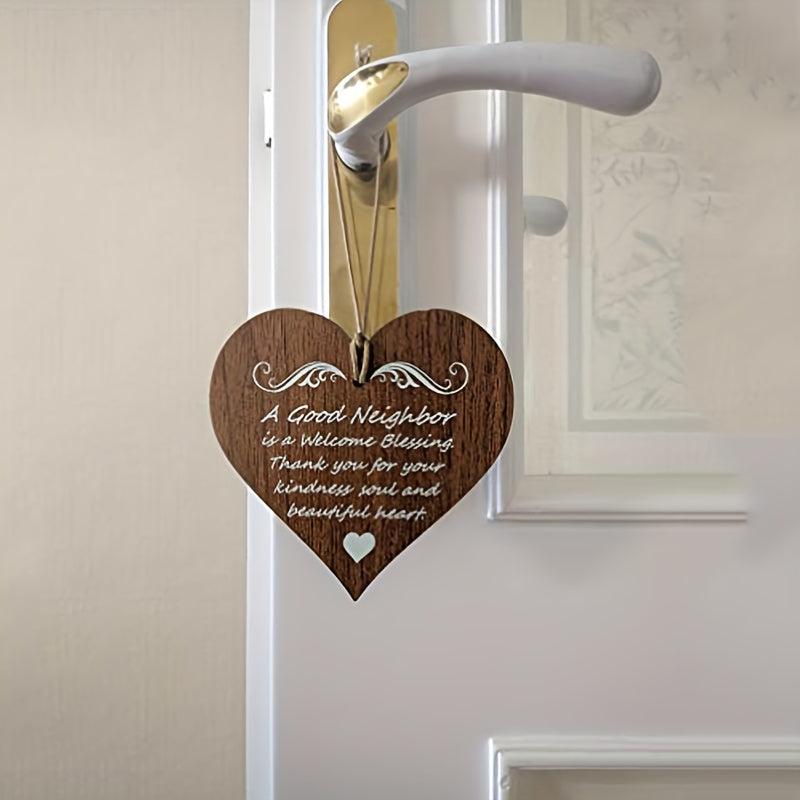 Kindness Soul & Heart Wooden Heart Hang Tag Sign Gift for Neighbor