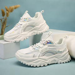 Women's Breathable Mesh Sneakers Low Top Lace Up Shoes