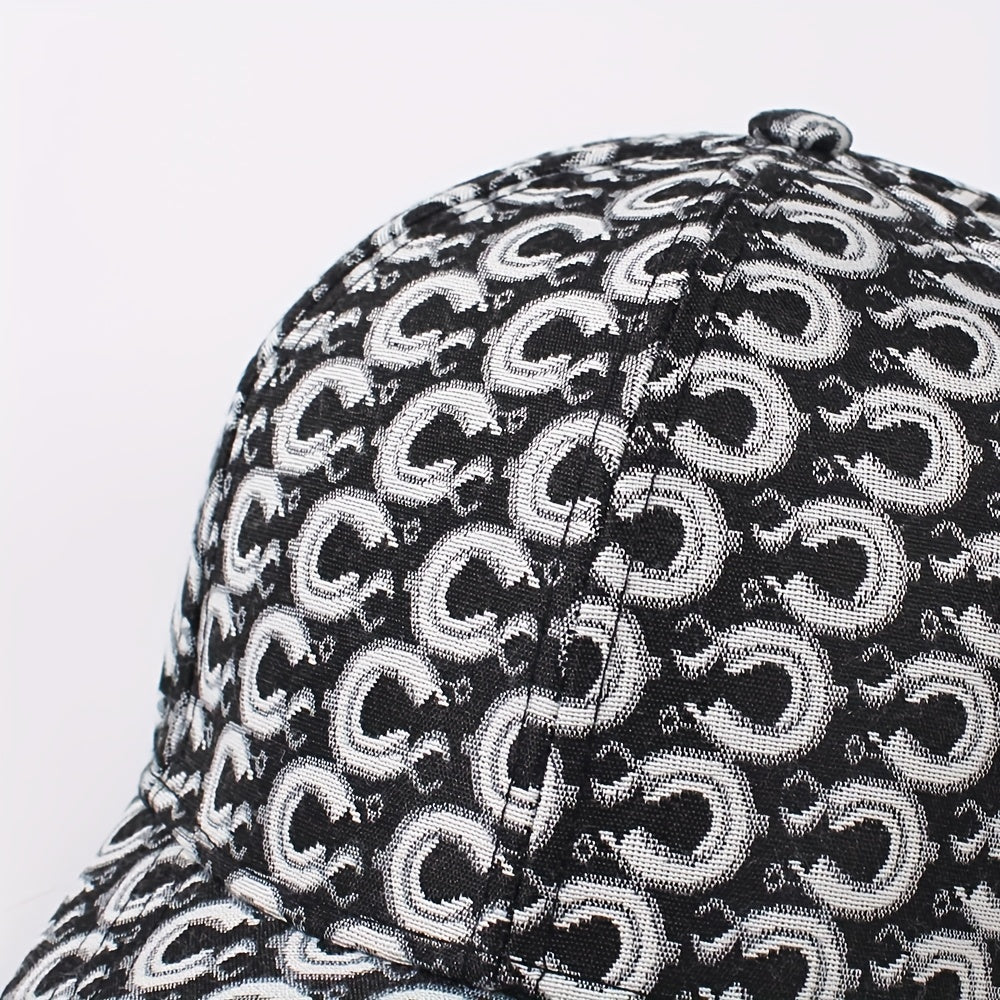 Geometric C Jacquard Baseball Cap Hip Hop Dad Hats Vintage Adjustable Sun Hats