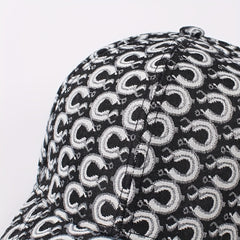 Geometric C Jacquard Baseball Cap Hip Hop Dad Hats Vintage Adjustable Sun Hats
