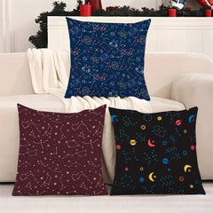 4pcs Zodiac Anime Flannel Throw Pillow Covers Decorative Pillowcase