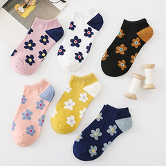6 Pairs Women's Ankle Socks Cotton Low Cut Boat Short Socks