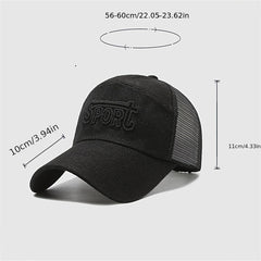 Men's Extended Brim Linen Net Baseball Cap