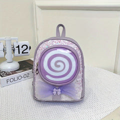 Kids Princess Schoolbag Sequins Bow Lollipop Backpack