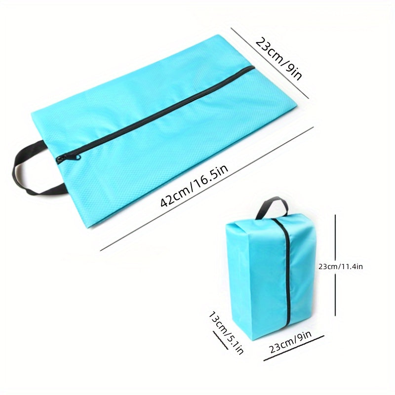 Portable Shoe Storage Bag With Handle, Dust Proof, Zipper Closure