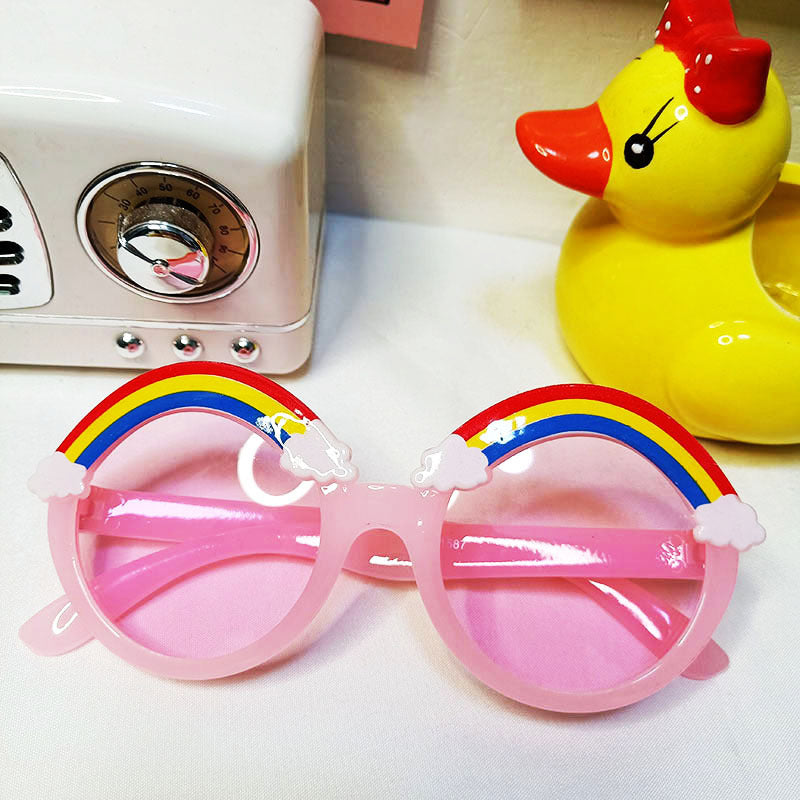 Cartoon Rainbow Frame Sunglasses Sun Protection for Kids